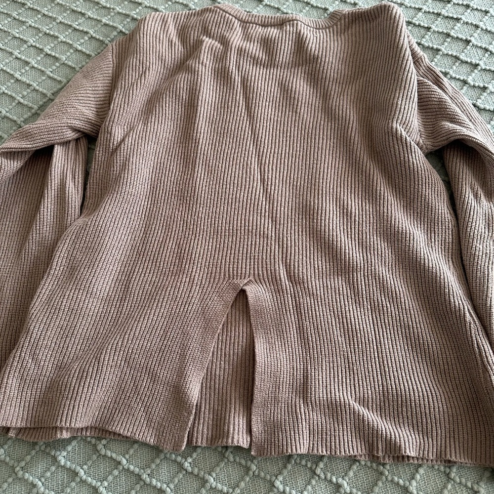 Women's Ribbed Sweater - Taupe - Picture 6 of 6